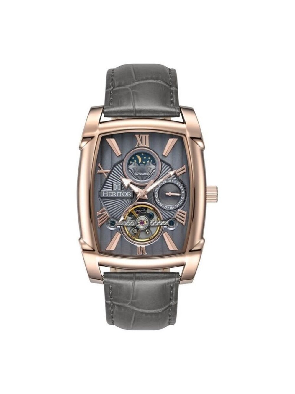 NWT Heritor Valentin Automatic Grey Dial Men's Watch